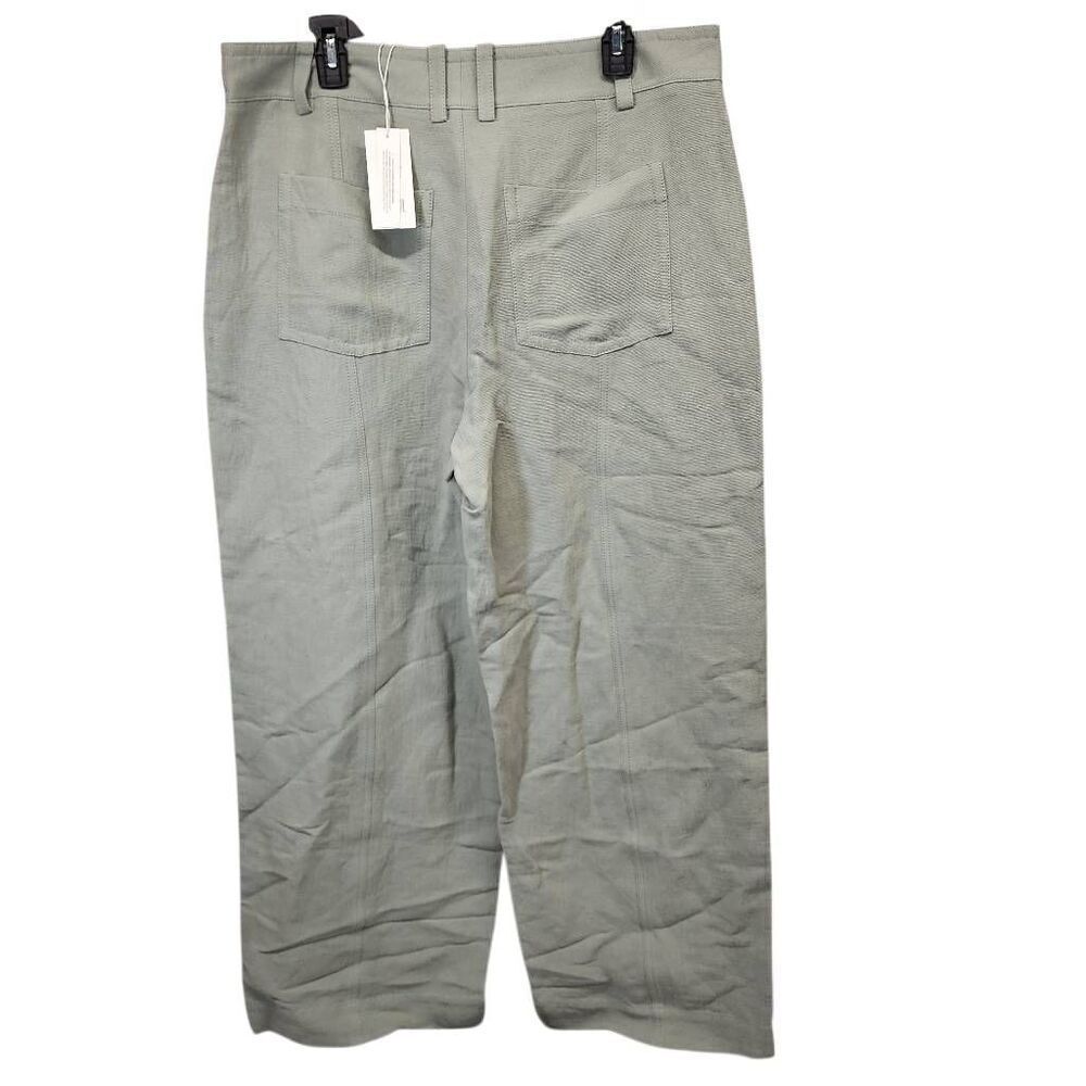 Vince Linen Blend Utility Wide Leg Pants Size 14 Mist Green NWT $495